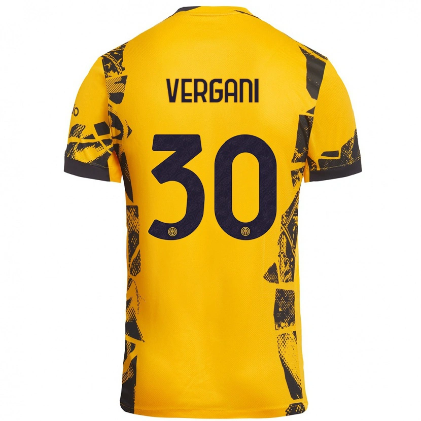 Danxen Kid Bianca Vergani #30 Gold Black Third Jersey 2024/25 T-Shirt