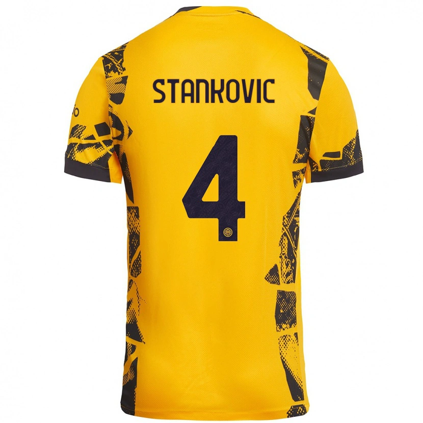 Danxen Kid Aleksandar Stankovic #4 Gold Black Third Jersey 2024/25 T-Shirt