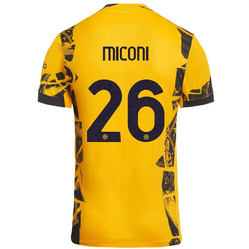 Danxen Kid Riccardo Miconi #26 Gold Black Third Jersey 2024/25 T-Shirt