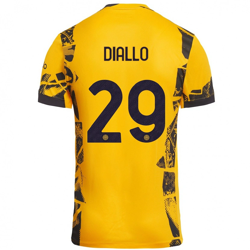 Danxen Kid Oumar Diallo #29 Gold Black Third Jersey 2024/25 T-Shirt