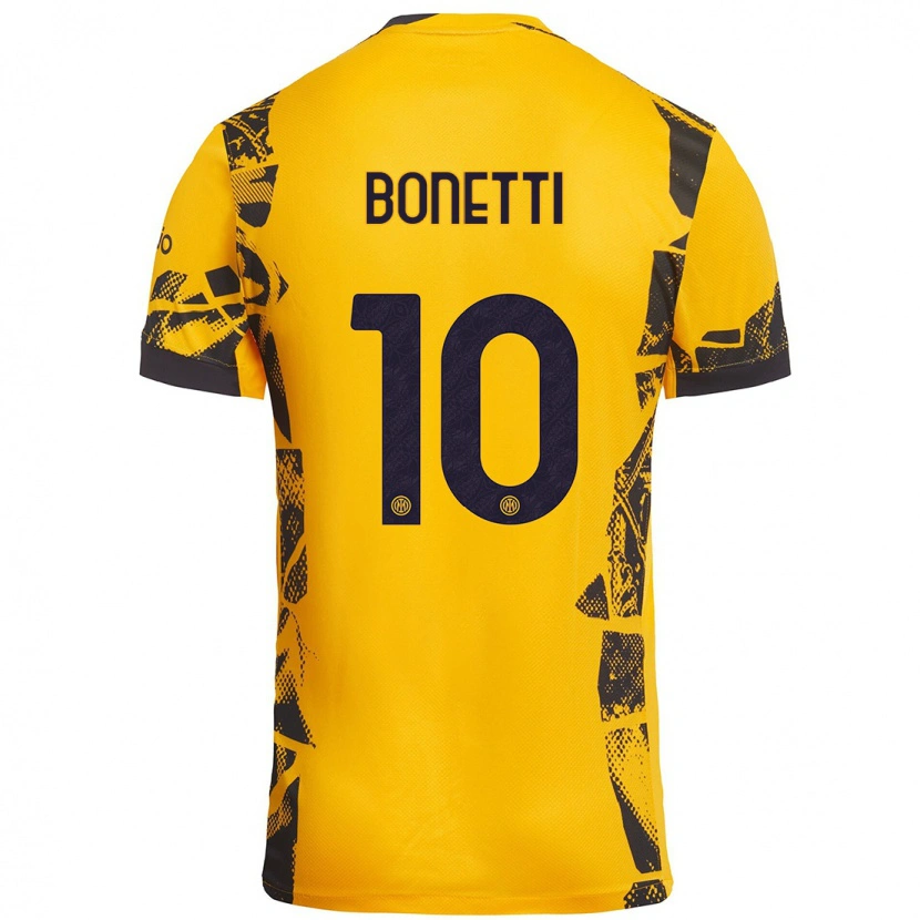 Danxen Kid Tatiana Bonetti #10 Gold Black Third Jersey 2024/25 T-Shirt