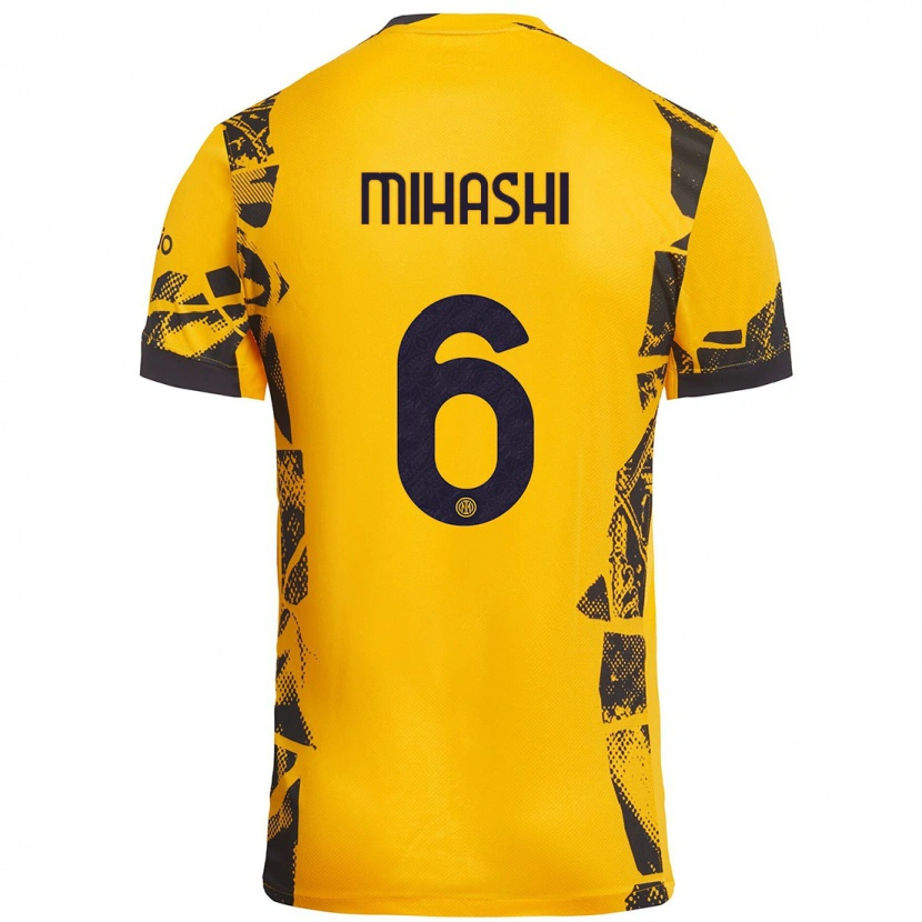 Danxen Kid Mana Mihashi #6 Gold Black Third Jersey 2024/25 T-Shirt