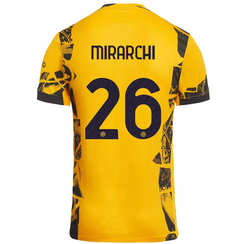 Danxen Kid Mattia Mirarchi #26 Gold Black Third Jersey 2024/25 T-Shirt