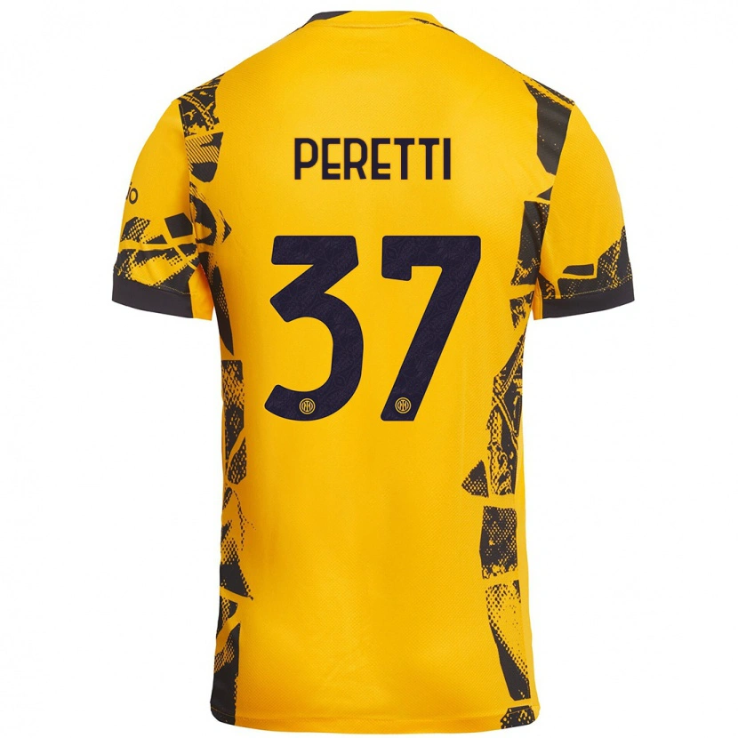 Danxen Kid Lorenzo Peretti #37 Gold Black Third Jersey 2024/25 T-Shirt