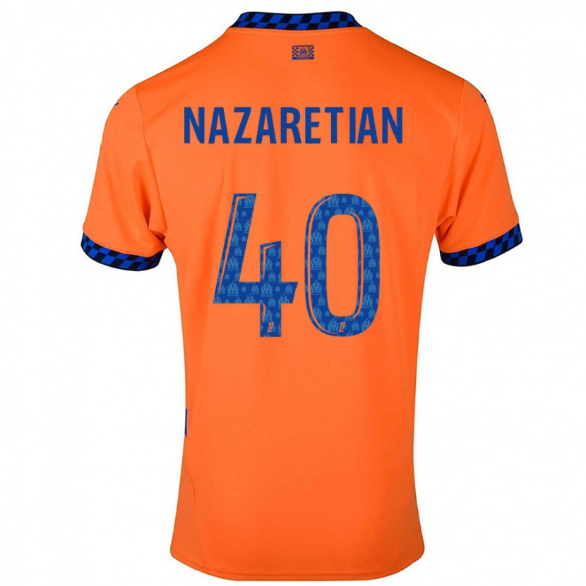 Danxen Kid Manuel Nazaretian #40 Orange Dark Blue Third Jersey 2024/25 T-Shirt