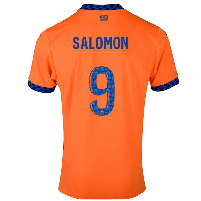 Danxen Kid Maeva Salomon #9 Orange Dark Blue Third Jersey 2024/25 T-Shirt