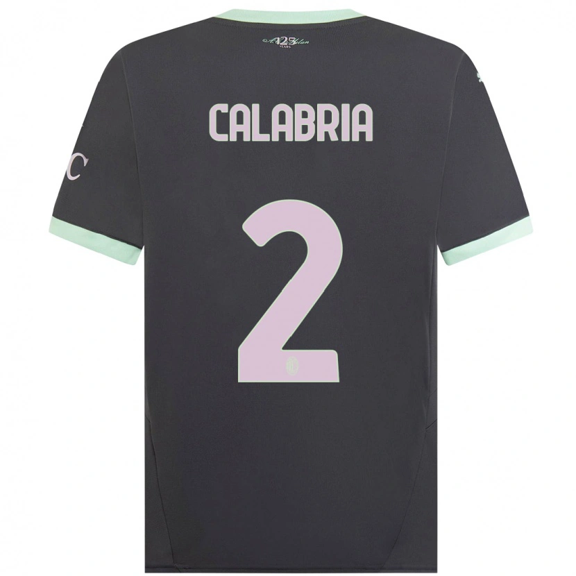 Danxen Kid Davide Calabria #2 Grey Third Jersey 2024/25 T-Shirt