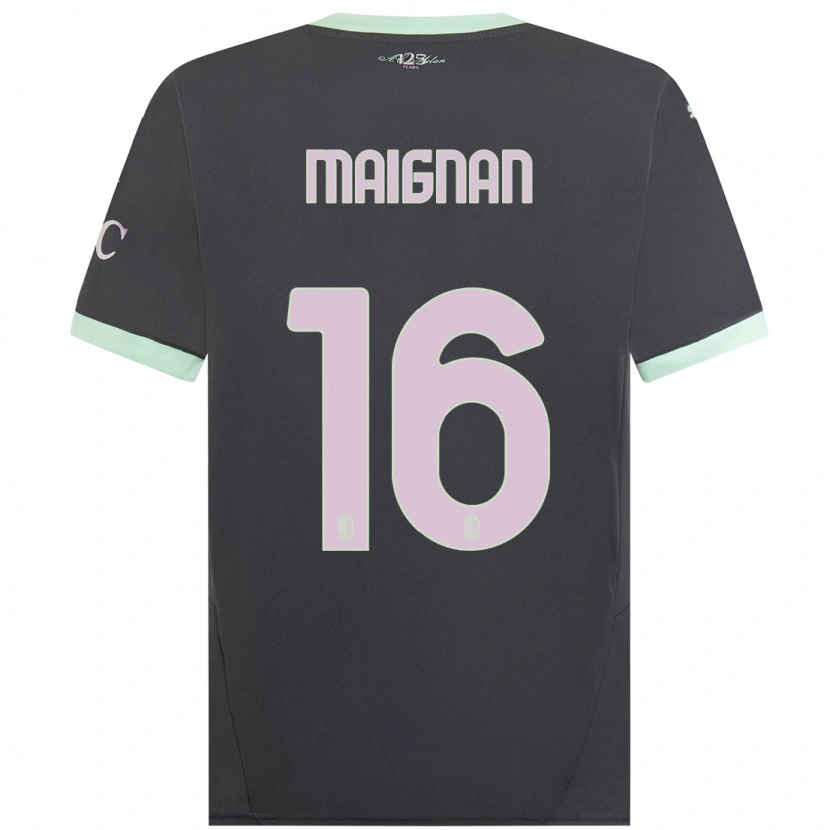 Danxen Kid Mike Maignan #16 Grey Third Jersey 2024/25 T-Shirt