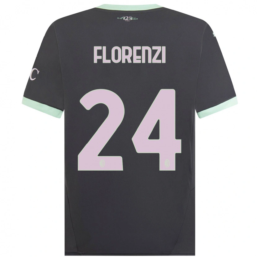 Danxen Kid Alessandro Florenzi #24 Grey Third Jersey 2024/25 T-Shirt