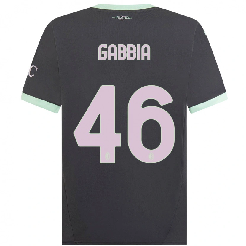 Danxen Kid Matteo Gabbia #46 Grey Third Jersey 2024/25 T-Shirt