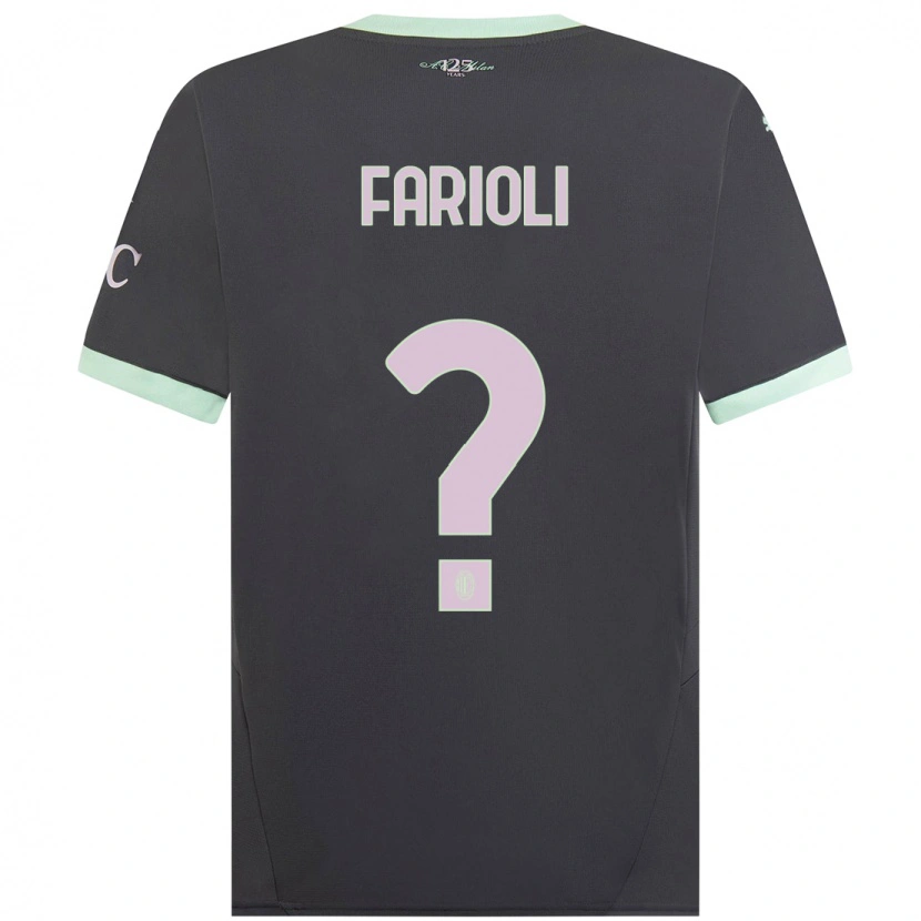 Danxen Kid Simone Farioli #0 Grey Third Jersey 2024/25 T-Shirt