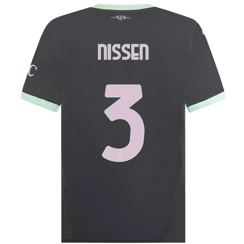 Danxen Kid Fredrik Nissen #3 Grey Third Jersey 2024/25 T-Shirt