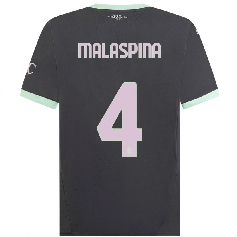 Danxen Kid Mattia Malaspina #4 Grey Third Jersey 2024/25 T-Shirt