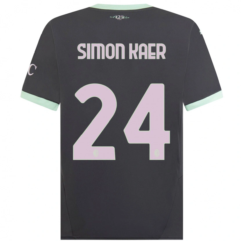 Danxen Kid Simon Kaer #24 Grey Third Jersey 2024/25 T-Shirt