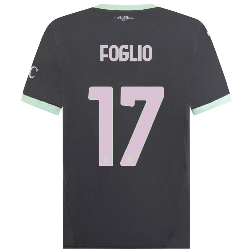 Danxen Kid Christian Foglio #17 Grey Third Jersey 2024/25 T-Shirt