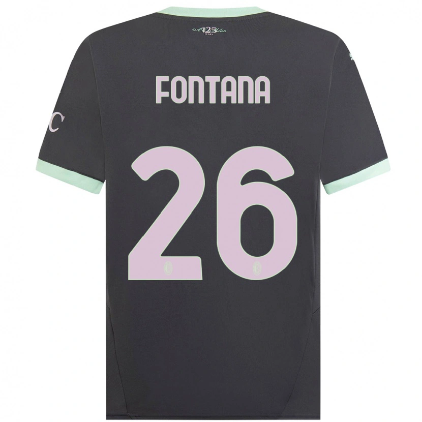 Danxen Kid Francesco Fontana #26 Grey Third Jersey 2024/25 T-Shirt