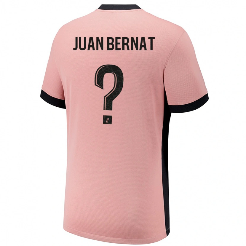 Danxen Kid Juan Bernat #0 Rust Pink Third Jersey 2024/25 T-Shirt