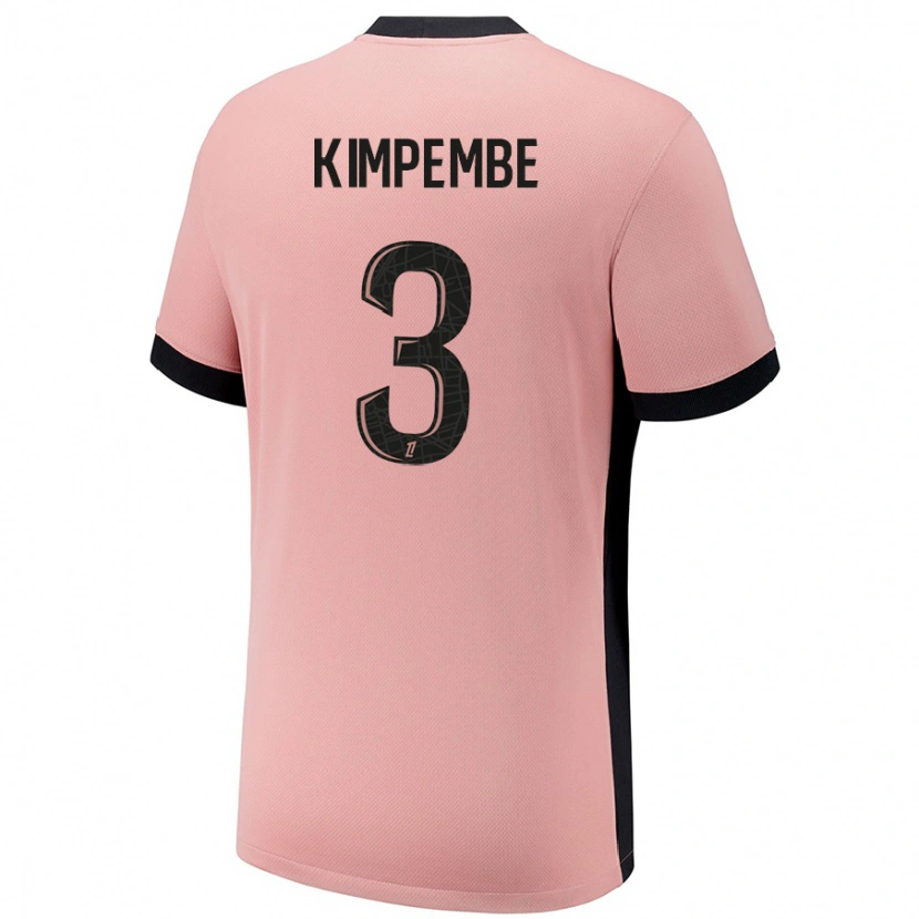 Danxen Kid Presnel Kimpembe #3 Rust Pink Third Jersey 2024/25 T-Shirt