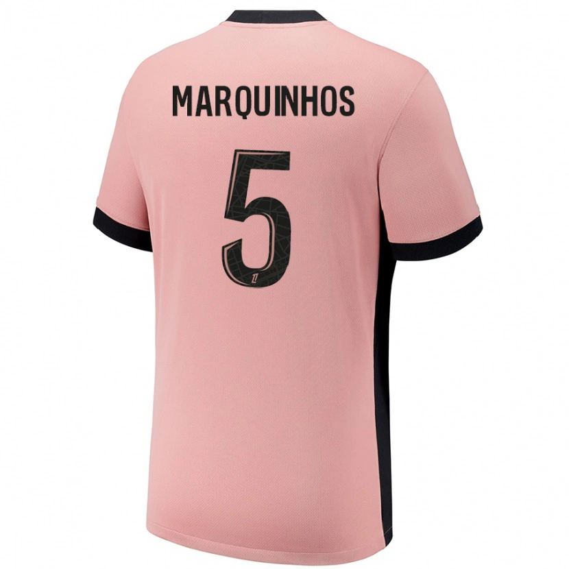 Danxen Kid Marquinhos #5 Rust Pink Third Jersey 2024/25 T-Shirt