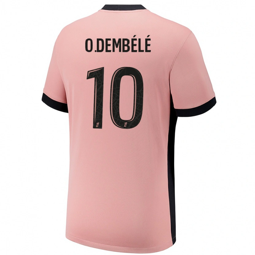 Danxen Kid Ousmane Dembélé #10 Rust Pink Third Jersey 2024/25 T-Shirt