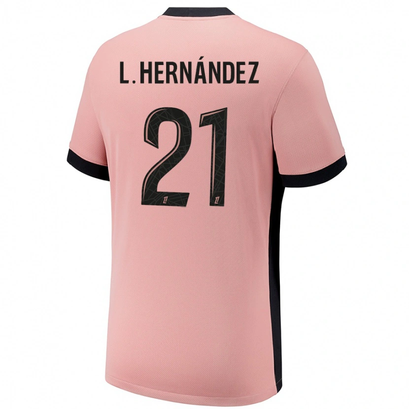 Danxen Kid Lucas Hernández #21 Rust Pink Third Jersey 2024/25 T-Shirt