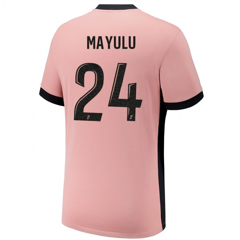 Danxen Kid Senny Mayulu #24 Rust Pink Third Jersey 2024/25 T-Shirt