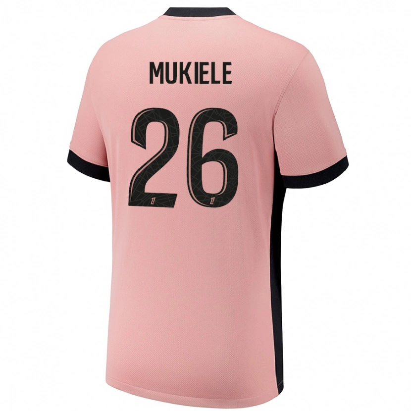 Danxen Kid Nordi Mukiele #26 Rust Pink Third Jersey 2024/25 T-Shirt