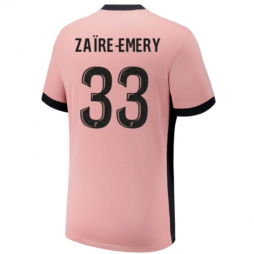 Danxen Kid Warren Zaïre-Emery #33 Rust Pink Third Jersey 2024/25 T-Shirt