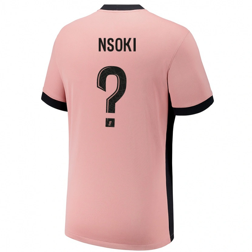 Danxen Kid Noah Nsoki #0 Rust Pink Third Jersey 2024/25 T-Shirt