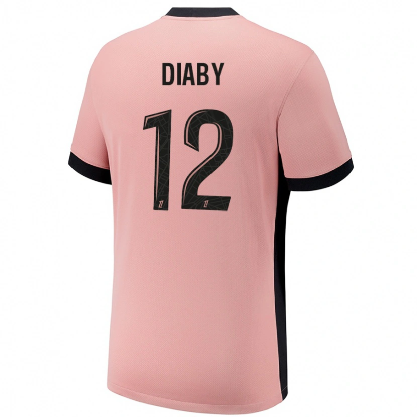 Danxen Kid Ibrahima Diaby #12 Rust Pink Third Jersey 2024/25 T-Shirt