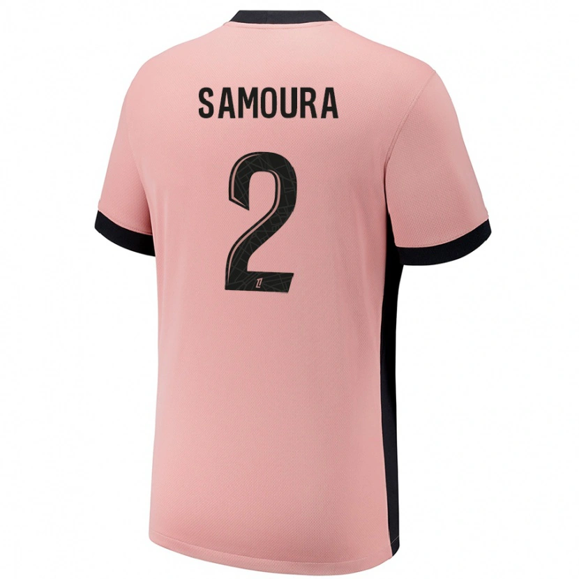 Danxen Kid Thiniba Samoura #2 Rust Pink Third Jersey 2024/25 T-Shirt