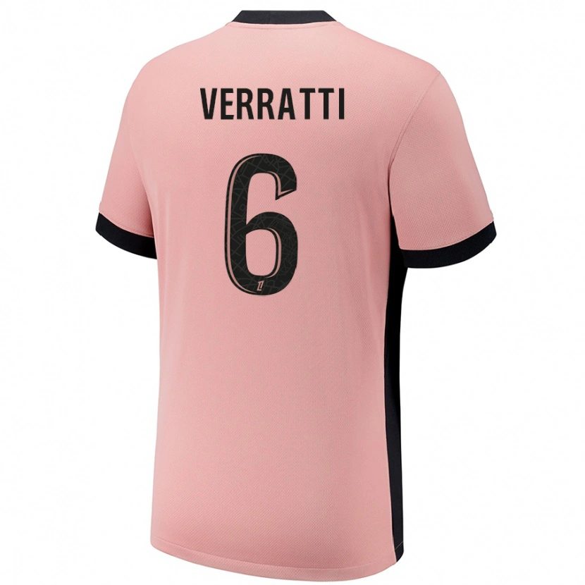 Danxen Kid Marco Verratti #6 Rust Pink Third Jersey 2024/25 T-Shirt