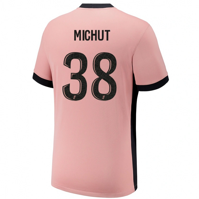 Danxen Kid Edouard Michut #38 Rust Pink Third Jersey 2024/25 T-Shirt