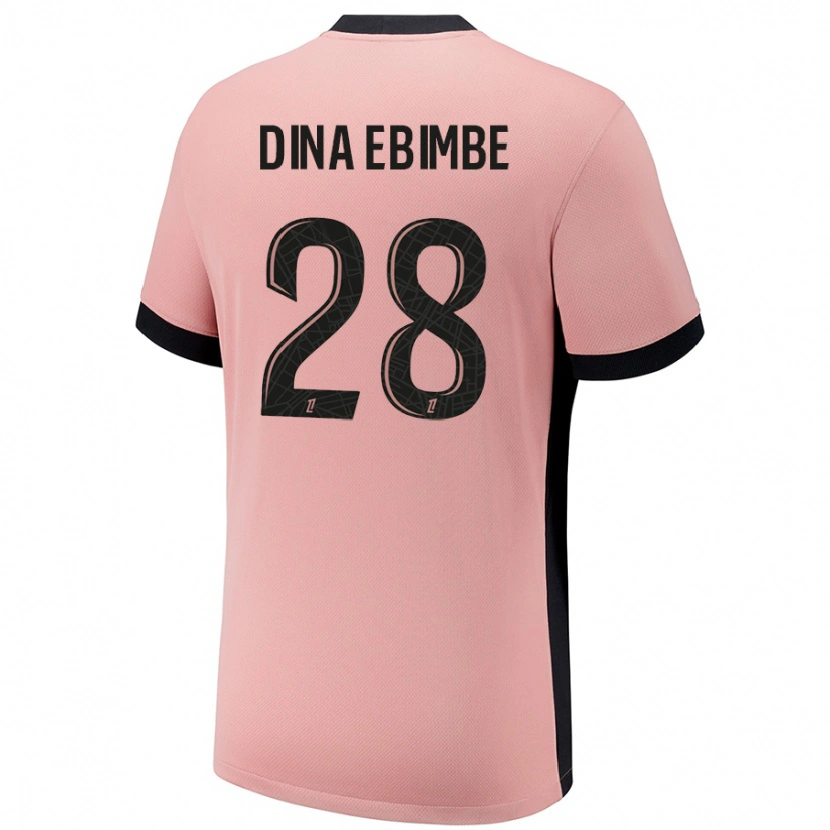 Danxen Kid Eric Junior Dina Ebimbe #28 Rust Pink Third Jersey 2024/25 T-Shirt