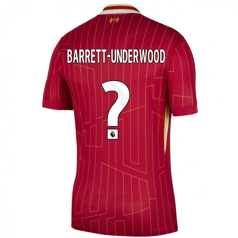 Danxen Men Keehan Barrett-Underwood #0 Red Yellow White Home Jersey 2024/25 T-Shirt