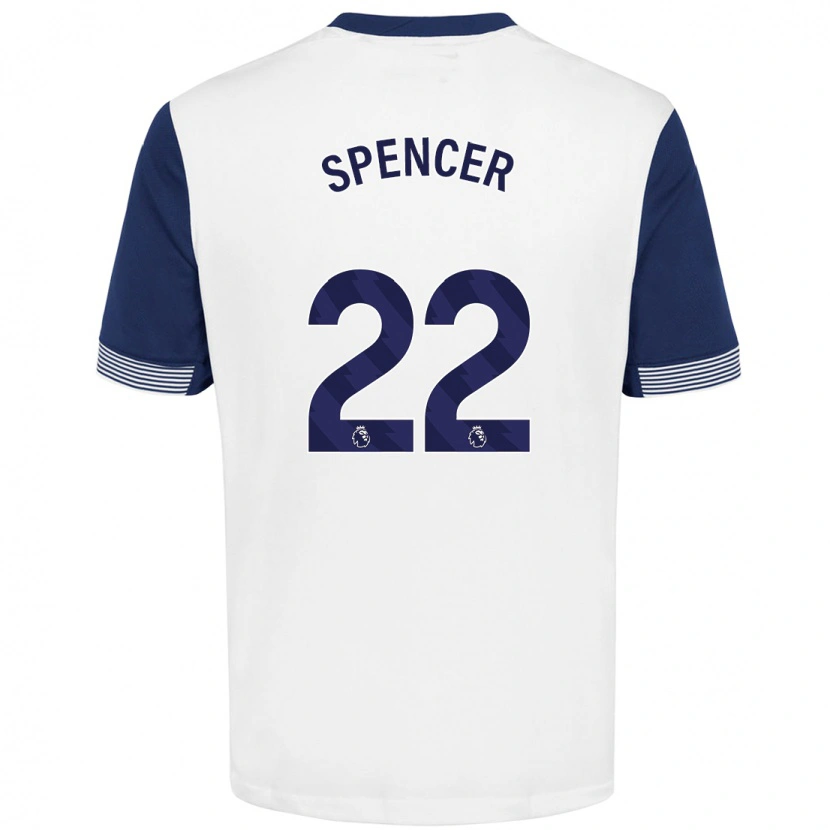 Danxen Men Rebecca Spencer #22 White Blue Home Jersey 2024/25 T-Shirt