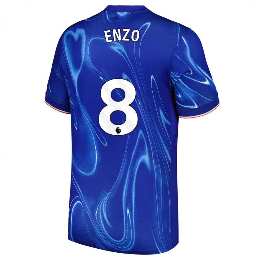 Danxen Men Enzo Fernández #8 Blue White Home Jersey 2024/25 T-Shirt