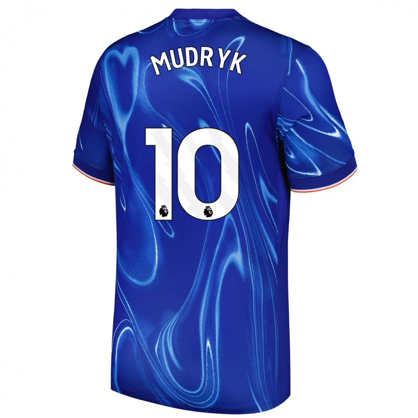 Danxen Men Mykhaylo Mudryk #10 Blue White Home Jersey 2024/25 T-Shirt