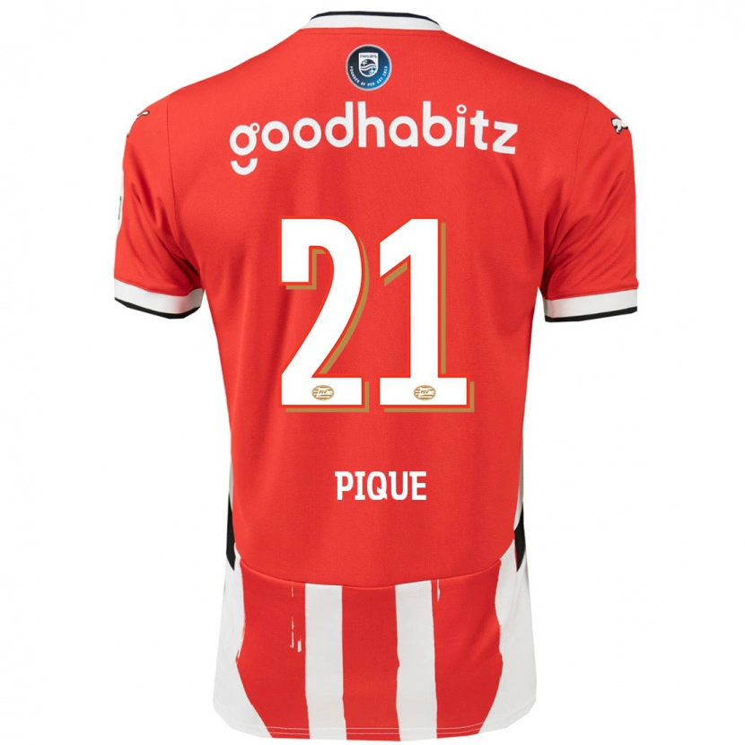 Danxen Men Naomi Piqué #21 Red White Home Jersey 2024/25 T-Shirt