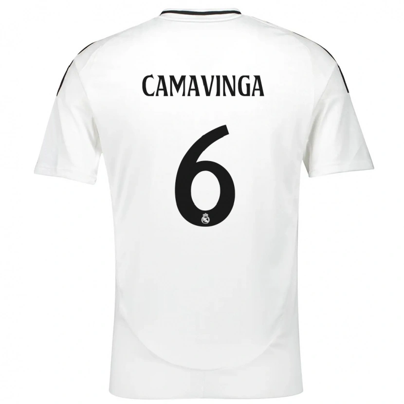 Danxen Men Eduardo Camavinga #6 White Home Jersey 2024/25 T-Shirt