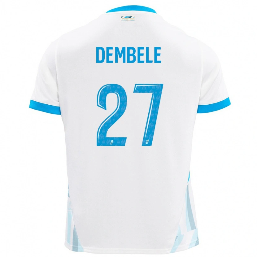 Danxen Men Coumba Dembélé #27 White Sky Blue Home Jersey 2024/25 T-Shirt