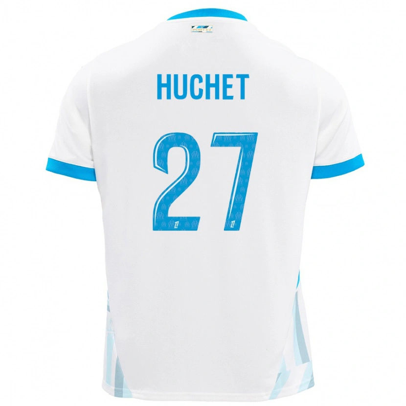 Danxen Men Sarah Huchet #27 White Sky Blue Home Jersey 2024/25 T-Shirt