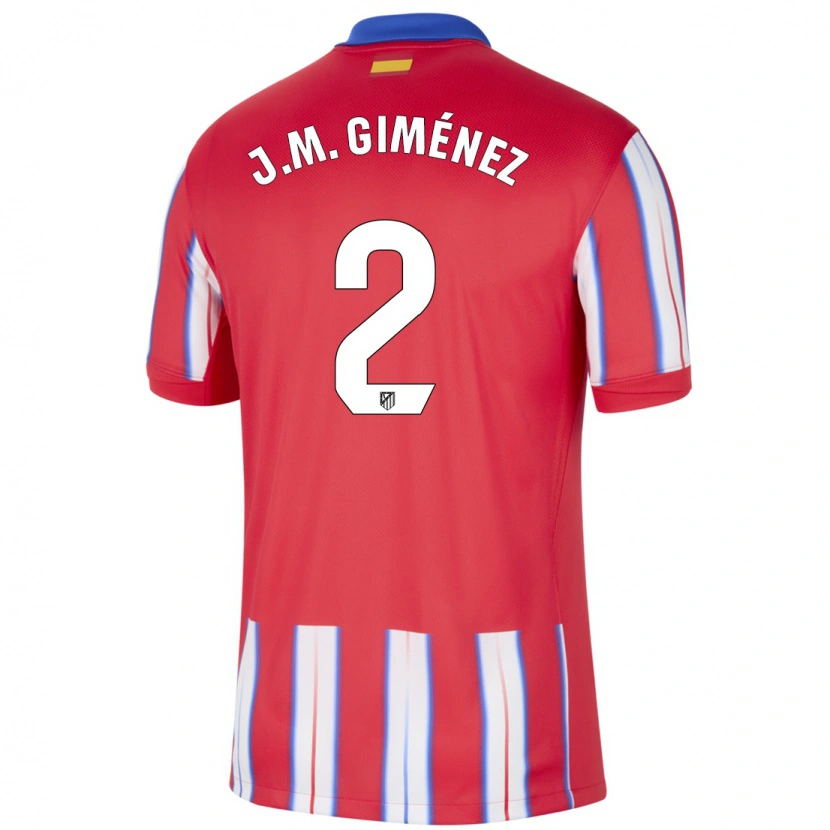 Danxen Men José María Giménez #2 Red White Blue Home Jersey 2024/25 T-Shirt