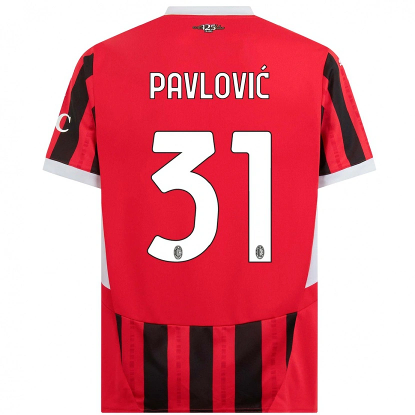 Danxen Men Strahinja Pavlović #31 Red Black Home Jersey 2024/25 T-Shirt