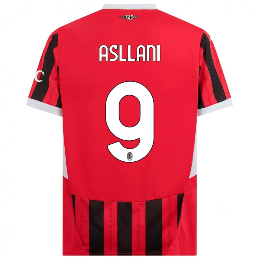 Danxen Men Kosovare Asllani #9 Red Black Home Jersey 2024/25 T-Shirt