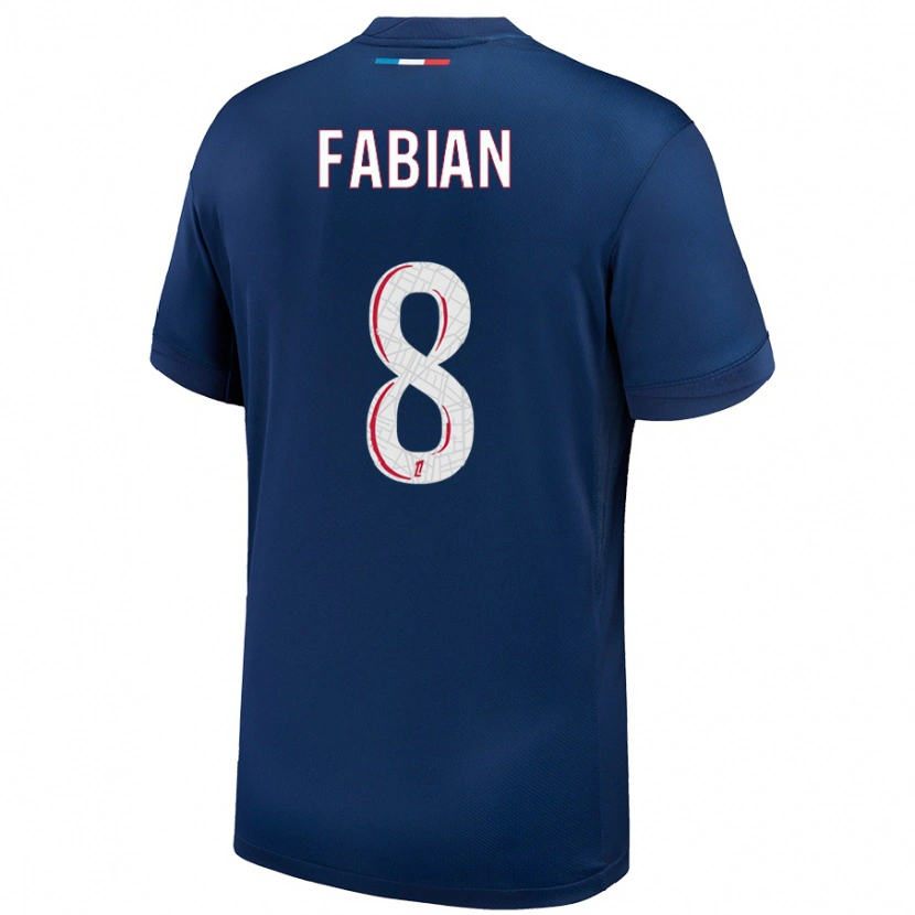 Danxen Men Fabián Ruiz #8 Navy Blue White Home Jersey 2024/25 T-Shirt