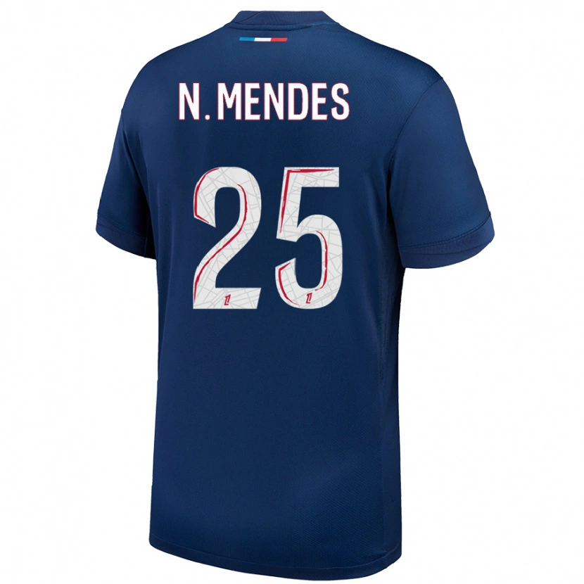 Danxen Men Nuno Mendes #25 Navy Blue White Home Jersey 2024/25 T-Shirt