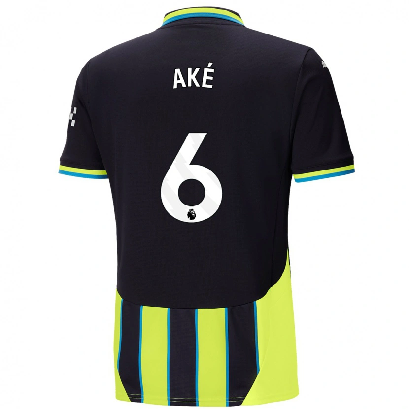 Danxen Men Nathan Aké #6 Blue Yellow Away Jersey 2024/25 T-Shirt