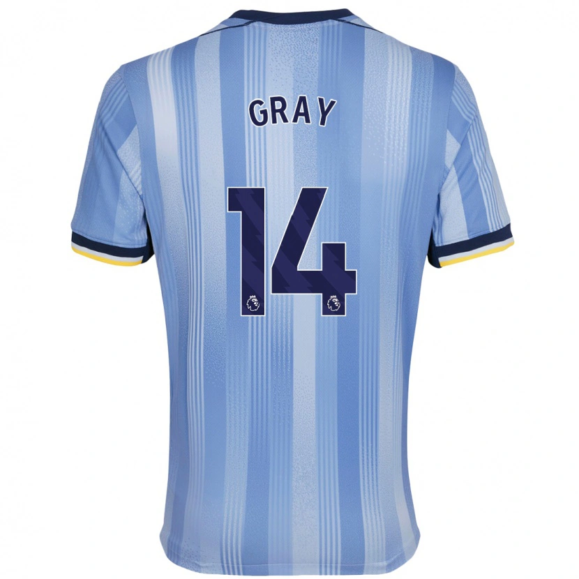 Danxen Men Archie Gray #14 Light Blue Away Jersey 2024/25 T-Shirt