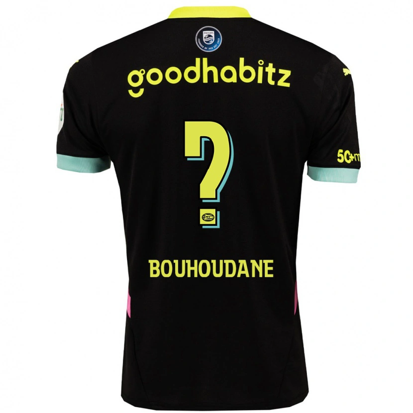 Danxen Men Sami Bouhoudane #0 Black Yellow Away Jersey 2024/25 T-Shirt